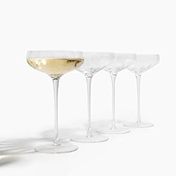 Sister.ly Drinkware Opulent Rounded Cocktail Coupe Glasses, 8 oz Capacity, Set of 4, Great for Cocktails, Mart