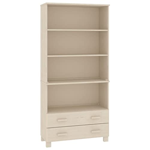 Tomostar Buffet Haut Cuisine, Armoire de Cuisine Meuble de Rangement HAMAR Bois Massif de pin Marron Miel 85 x 35 x 180 cm