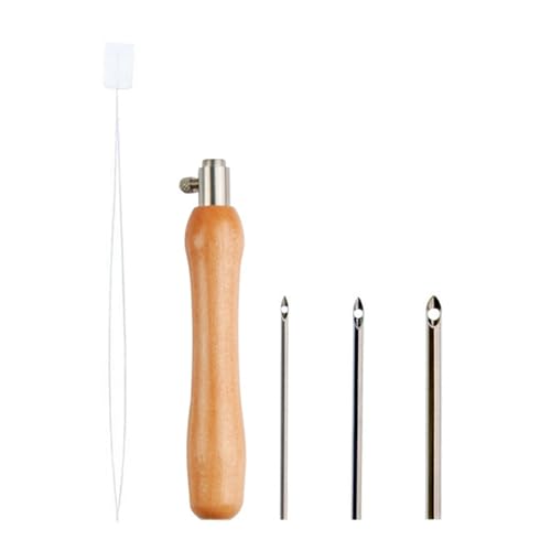 Embroidery Punching Needle Set Wood Hand Embroidery Pen Beginner Punching Needle Embroidery Set for Stitching Craft