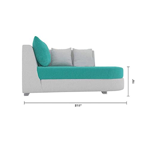 Image of Torque Christie LHS 6 Seater L Shape Sofa Set for Living Room Left Side Aqua Blue | Modern L Shape Sofa 6 Seater | Large L Shaped Sectional Sofa for Home Family Festival
