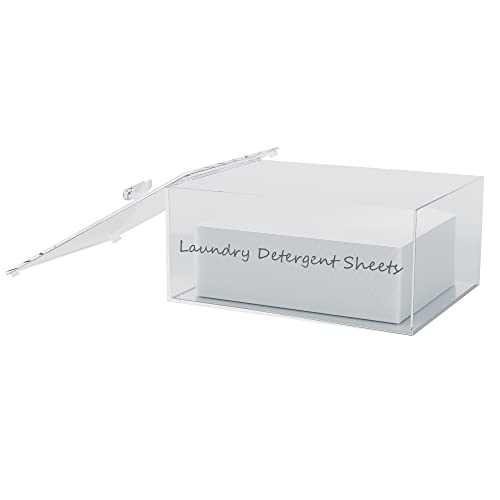 Acrylic Laundry Detergent Sheets Dispenser with Lid, Laundry Detergent Sheets, Storage Box for Laundry Laundry Storage Containers and Decor