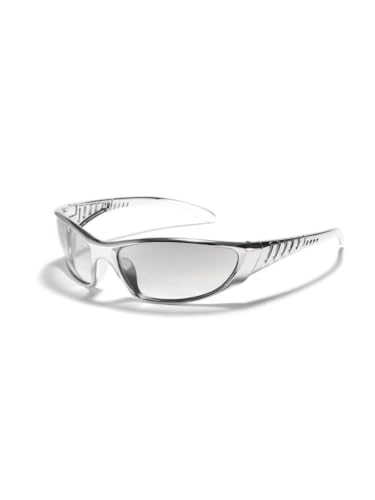 Futuristic Sunglasses,Men's and Women's Fashionable Sunglasses,Wrap Around Y2K Sunglasses for Men Women.