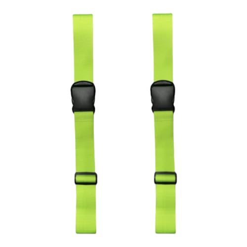 Image of Travel Luggage Straps 2 Pieces Adjustable Lightweight Suitcase Belt Upgraded Larger Thicker Sturdier Buckle with Black Green Red Yellow Straps (Green)