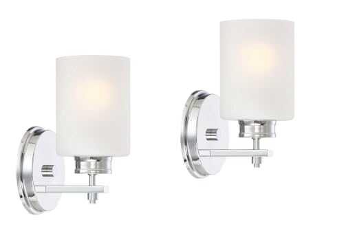 Image of Kira Home Phoebe 8 inch Modern Industrial Wall Sconce for Bathroom Vanity, Pack of 2
