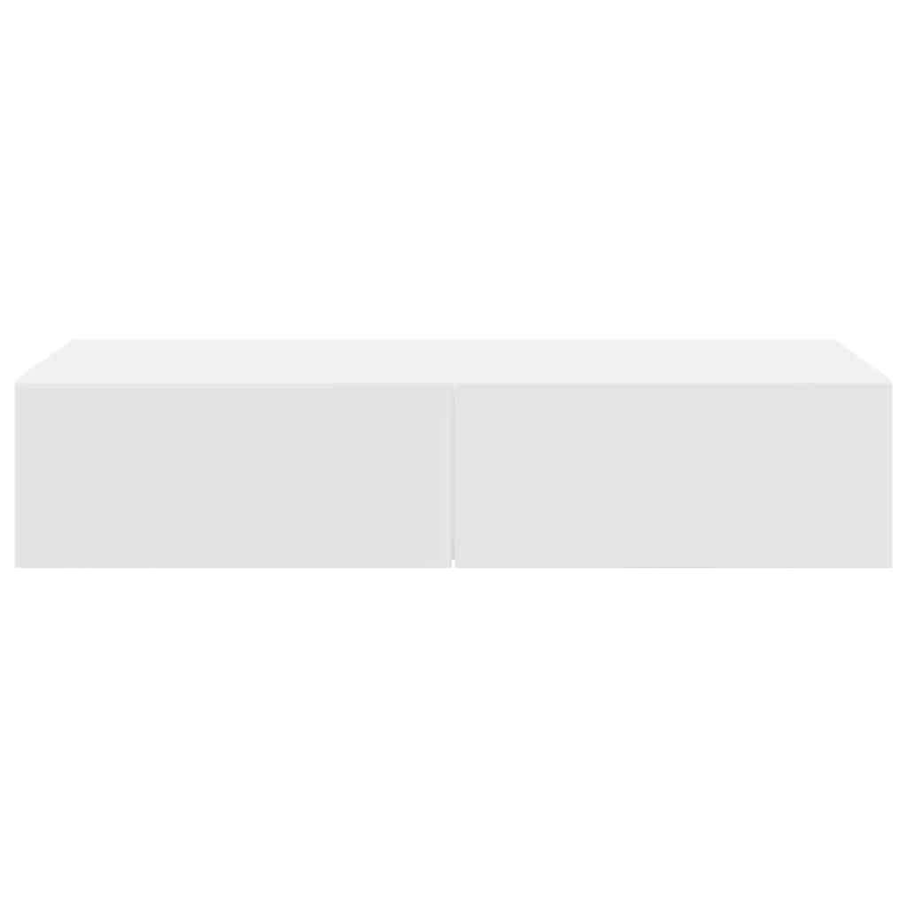 Genérico Estante de Pared con cajones de Madera contrachapada Blanco,Estanterías,Estantes y estanterías-859977