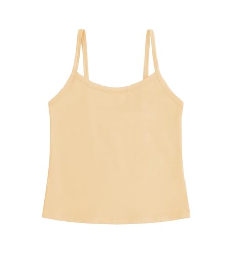 QBK Girls Tank Tops Toddler Camisole Cotton Cami Spaghetti Strap Undershirts for Girls 2T-12Years