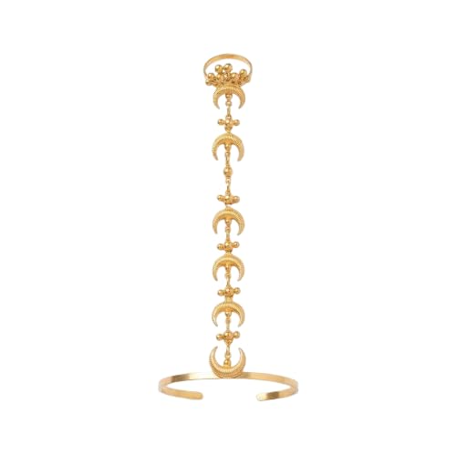 Bracelet for women & girls, adjustable haathphool with ring for women & girls, adjustable bracelet with ring for women, moon haathphool (pack of 1)-image-16