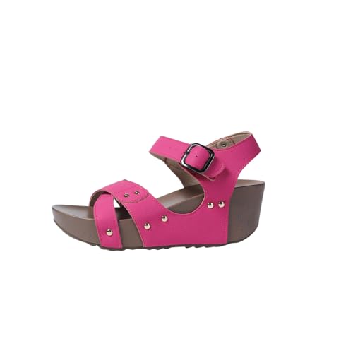 Sandales bout rond rose vif 39.5 : confort absolu d'une semelle épaisse pour sublimer vos pieds
