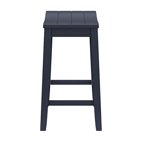 Hillsdale, Fiddler Wood Backless Counter Height Stool With Saddle-Style Seat, Navy #TOP7
