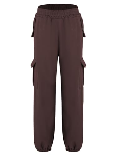 Kids Girls Boys Cargo Sweatpants Fleece Lined Hiking Snow Ski Pants Winter Warm Outdoor Pants with Pocket2