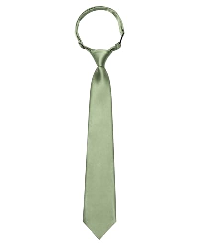 Kajeer Corbatas ajustables para niños pequeños, preatadas, para bodas, graduaciones, uniformes escolares, Verde, M (age 5 years - 12 years)