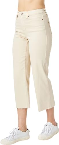Judy Blue Women's High-Rise Garment Dyed Cropped Wide Leg Jeans2