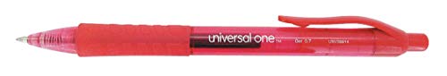 Bolígrafo Gel Retráctil Universal ONE, Punta Media 0.7mm, Rojo, Pack x12