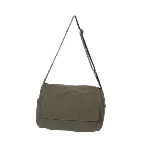 Sac bandoulière en toile pour femmes vert olive grand paquet hobo léger