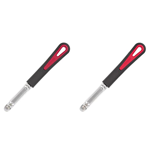 Westmark 6046RT60 Eplucheur de tomates et de kiwis Retro-Tomfix en PP/TPE/Aluminium, Noir/Argent, 18,5 x 2,2 x 1,8 cm & Eplucheur de Tomates et de Kiwis avec Lame dentelée, Noir/Rouge