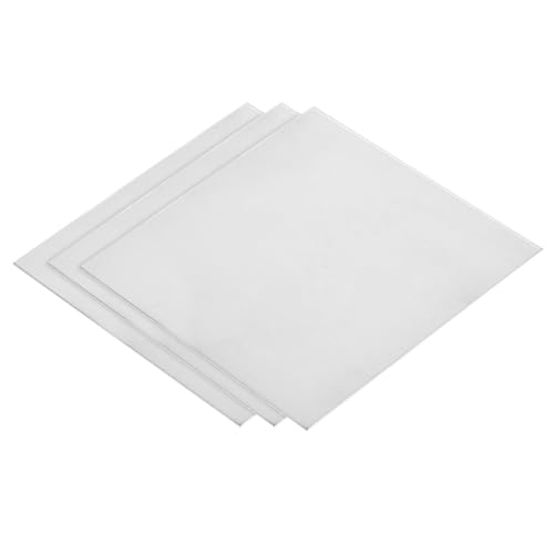 uxcell 3Pcs GR2 Titanium Plate Sheet, 100x100x1mm Titanium Alloy Metal Sheet for Industrial Machinery Metalworking (4