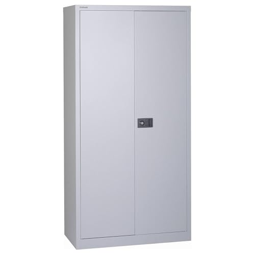 BISLEY Flügeltürenschrank Universal, 3 verzinkte Fachböden, 4 OH, Metall, 645 Lichtgrau, 40 x 91.4 x 180.6 cm