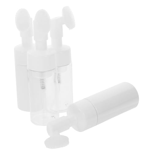 BELLIFFY Brosse Nettoyante Visage Manuelle 4 Pièces Flacon Cosmétique 100ml Et 120ml Blanc Et Transparent Soins Visage Usage Quotidien