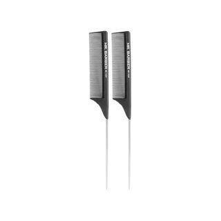 Mr. Barber Pin Tail Comb Professional Carbon Comb 100% Heat Resistant/Round Tooth Tips/Gentle on Hair & Scalp - Set of 2 Combs - MB-CO07-image-10