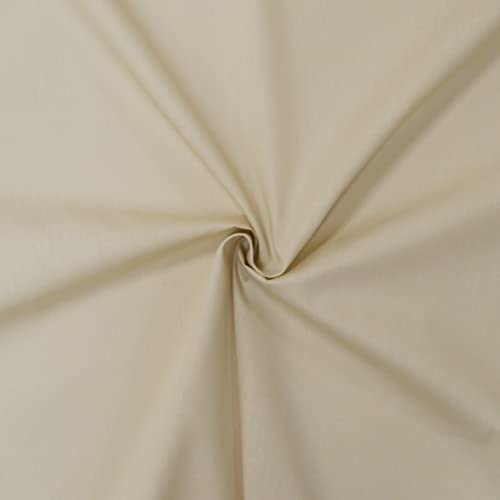 Tissu popeline 100% coton uni - Disponible en plusieurs coloris - Tissu coton idéal pour vos travaux de couture. (1m x 1m40, Beige clair) Cover