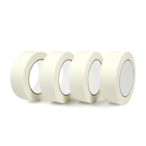 Image of Masking Tape 1.38 inch 55 Yards 4 Pack Versatile Adhesive Painting Tape for General Purpose Use, Easy-Remove, Ideal for Labeling Painting,DIY,Art,Home,Office,School Total 220 Yards