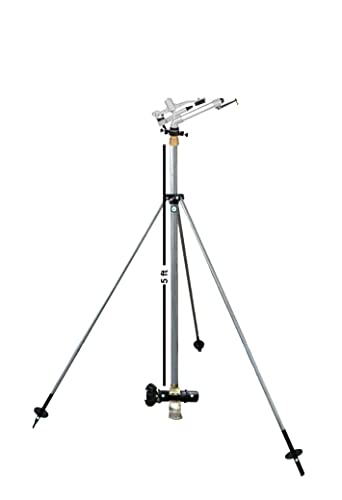 Image of AUTOMAT 2 inch INCH RAINGUN Complete Set with HT44G Flamingo RAIN Gun, Complete Connector| 5FT (ISI) GI Riser Pipe| 3LEG Heavy Duty GI Stand (J Type Sprinkler Adapter Set, 75MM (2.5 inch INCH))