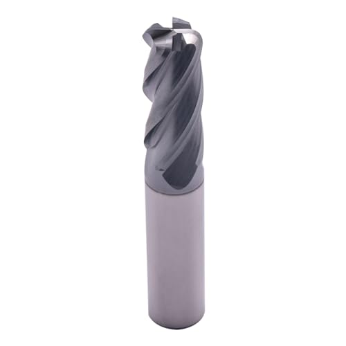 Image of 1 /2 inch 4 Flute Solid Carbide End Mill - .125 inch Corner Radius, AlTiN Coated | 35 Helix, 1 /2 inch Cutting Dia, 1 /2 inch Shank Dia, 1-1 /4 inch LOC, 3 inch OAL for Milling Alloy Steel, Cast Iron, Copper