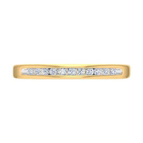 1/10 Carat Channel Set Diamond Wedding Anniversary Ring in 14K Gold (I1-I2 Clarity)2