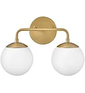 Lark Juniper Two Light Vanity, Lacquered Brass