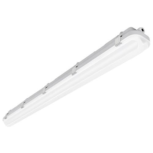 hykolity 4FT LED Vapor Tight Light, 40/50/60W Vapor Light Fixture 4000K/5000K/6000K CCT Selectable, [2-lamp F32T8 Equiv.] 130lm/W, Waterproof Shop Light for Parking Carport Car Wash, 1 Pack