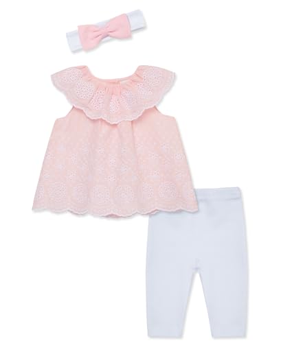Image of Little Me Baby Girls' 3-Piece Tunic, Pant and Headband Set, 3-24 Months