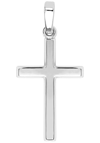 My Gold Pendentif Croix Or Blanc Véritable Or 585 (14 Carats) 25mm x 12mm Croix Or Blanc Landour...