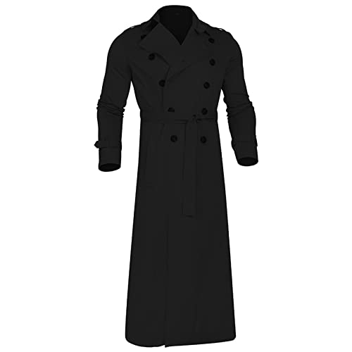 Waterproof Trench Coat Men Winter Trenchcoats Lapel Long Jacket Double Breasted Overcoat Soft Elegant Windbreaker3