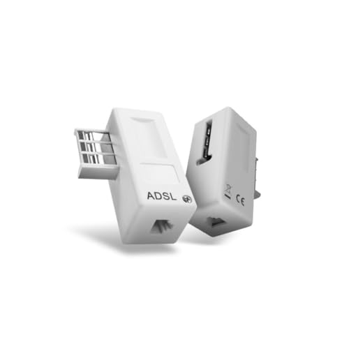 D2 Diffusion Fiche téléphonique avec Filtre ADSL mâle/Femelle + entrée RJ11 Femelle Blanc