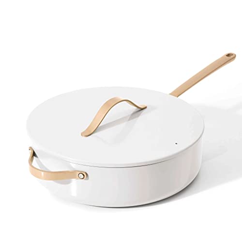 MIKLOO 5.5 Quart Ceramic Non-Stick Saute Pan, White Icing, by Drew Barrymore