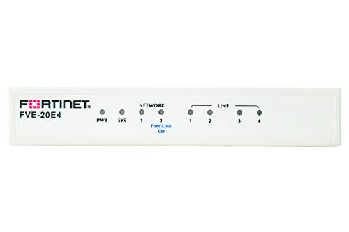 Fortinet Fve-20E4 Fortivoiceenterprise Gateway 20E4, 2x10/100 Ports, 4Xfxo, 8GB Storage, 20 Extensions, 3 Voip Trunks