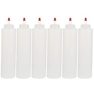 Lurrose 6Pcs Knijp Squirt Fles Kruiderij Squeeze Flessen Saus Dispensers Olie Squeeze Flessen Voor Ketchup Mosterd…