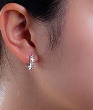 Miniatura 3 de Hoop Earrings,Fashion Cubic Zirconia Hoop Earrings,Silver Plated Round CZ Huggie Hoops Small Hoop Earrings for Women Girls