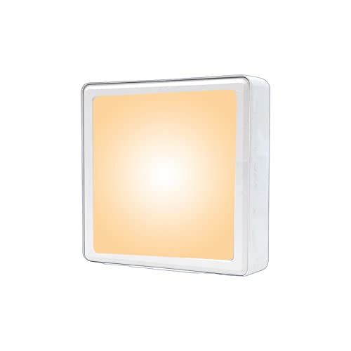 Image of D'Mak 15 Watt Square PC LED Surface Panel Ceiling Light, Poly Carbonate Powder Coated, Surface Mounted LED Light, Energy Saving Lights for Living Room, Bedroom and Hall (Warm White, 8)