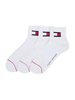 Tommy Hilfiger Men's Socks 3-Pack Quarter Length Socks, White, ONE