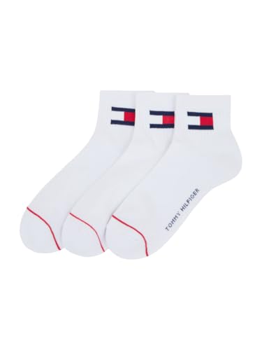 Tommy Hilfiger Men's Socks 3-Pack Quarter Length Socks, White, ONE