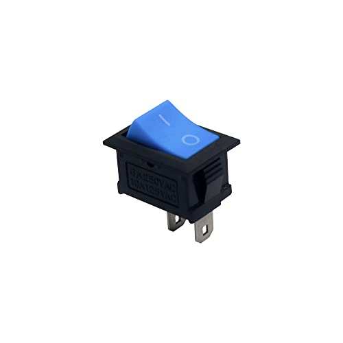 Image of Electronic spices Small Mini Boat Snap-in 2-Pin Plastic On /Off Rocker Switch Button (100psc) (BLUE)