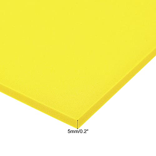 Image of uxcell Yellow EVA Foam Sheets 10 x 10 Inch 5mm Thickness for Crafts DIY Projects, 4 Pcs