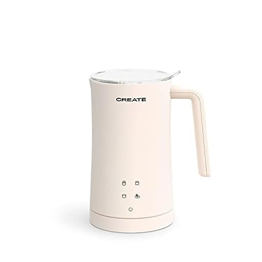 CREATE/MILK FROTHER STUDIO/Espumador calentador de leche eléctrico blanco roto/Pantalla táctil. 4 programas automáticos. sitema de seguridad. 350ml. uso en frío o en caliente. 400 W | Ya disponible en tu tienda friki favorita! En mundofriki.es!