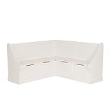 Linon Harris White Corner Breakfast Nook - Nook Only, Table is NOT included! 20.88D x 61.88W x 36.63H in