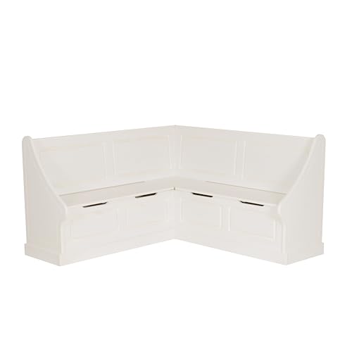 Linon Harris White Corner Breakfast Nook - Nook Only, Table