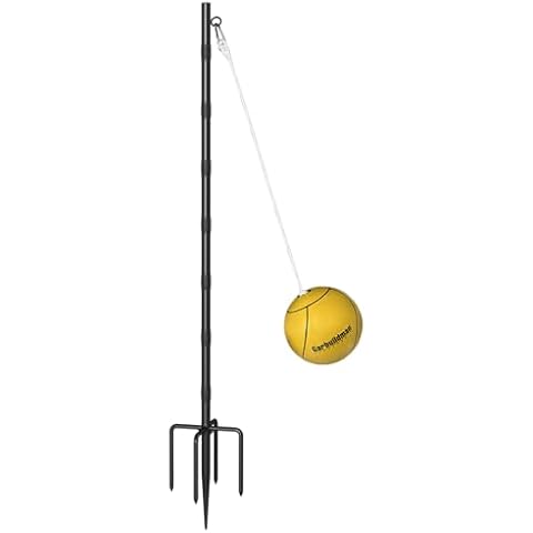 Garbuildman Tetherball Set with Ball & Rope for Outdoor Backyard, Adjustable Tether Ball Pole with 5-Prong Base & Rubber Sleeve for Playground, Outside Ball Games Sports for Kids, Adults Cover