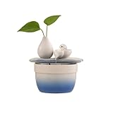 卓上の噴水 小さな滝の噴水 屋内卓上水景 ホームデコレーション用 デスクトップ噴水(Blue)