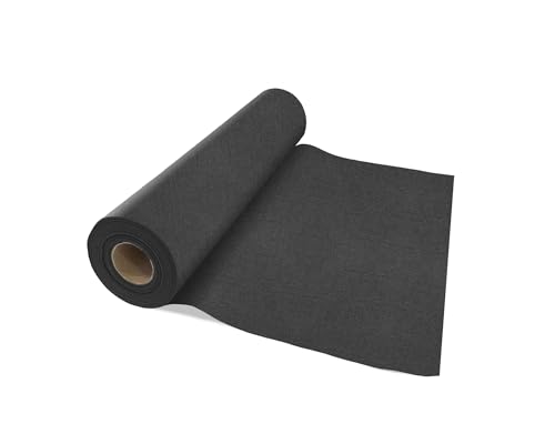 VelaHub Airlaid Lot de 20 chemins de Table jetables, 40 x 120 cm, Rouleau de 24 m, de qualité supérieure, Noir