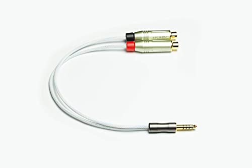 TOP WING トップウイング White Barrel 4.4RCA 4.4mm->RCAメス x 2変換ケーブル
